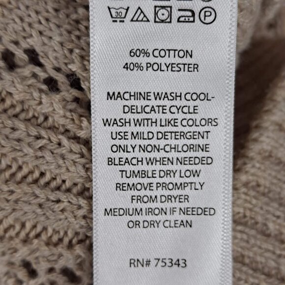 Joie Size Medium Tan Sleeveless V-neck Open Weave Pullover Sweater Cotton/Poly - Picture 10 of 12
